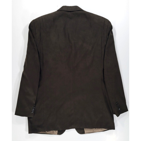 Ralph Lauren Brown Faux Suede Mens 42R Blazer Sport Coat Dillards Made in Canada - Picture 2 of 9